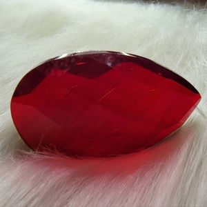 Large Red Glass Faceted Stone